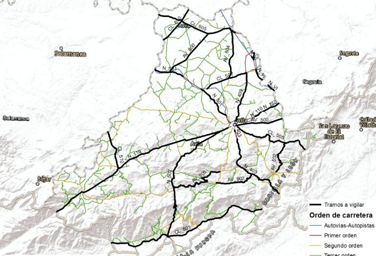 Mapa de tramos con radares fijo o móviles