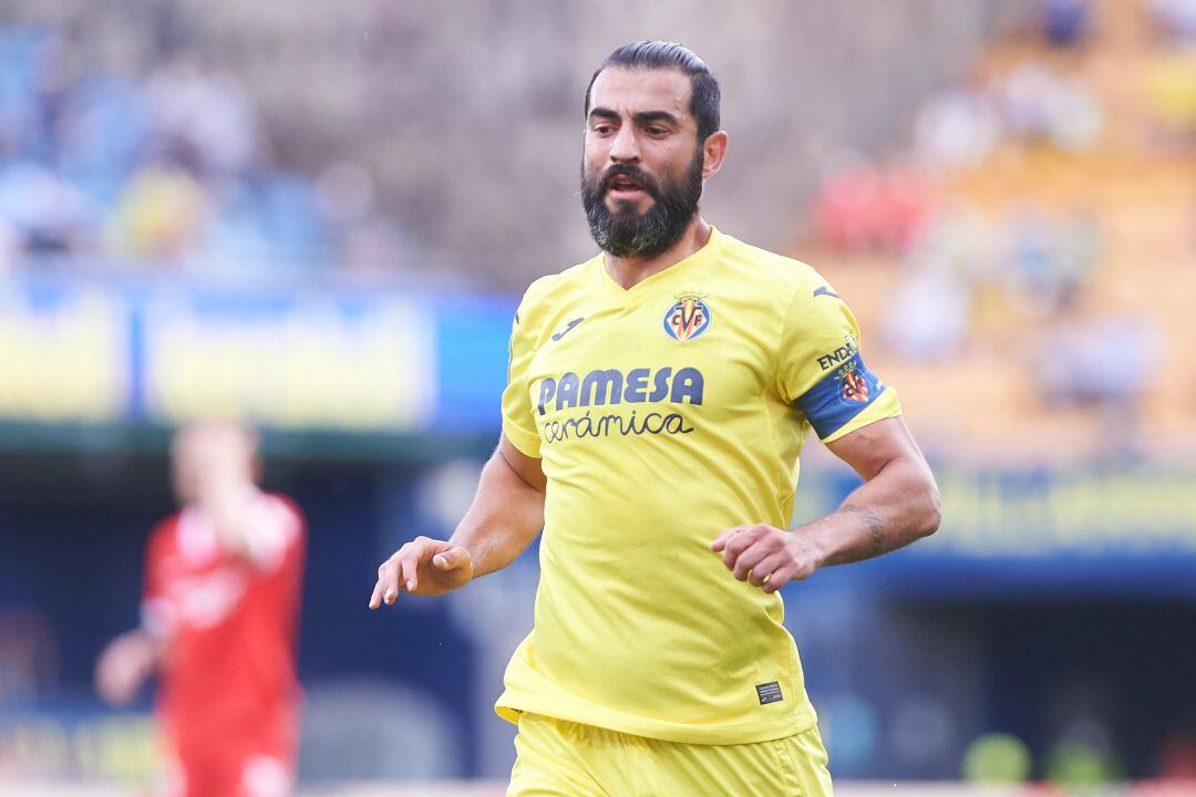 Raúl Albiol en el partido ante el Sevilla CF