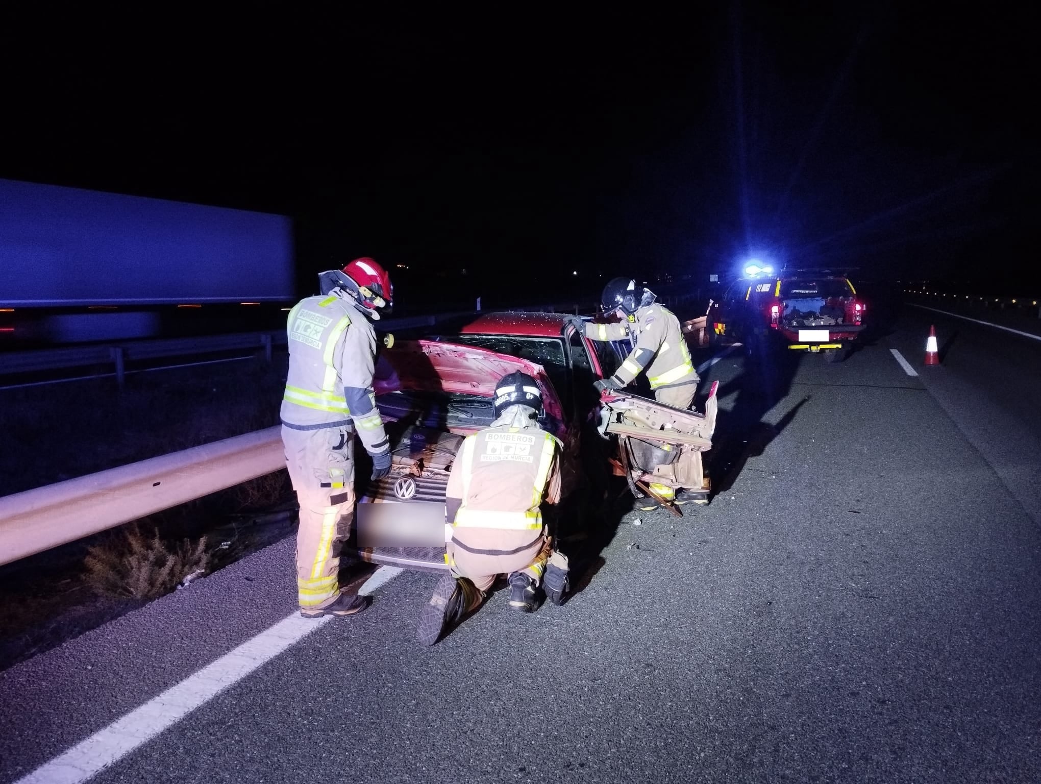 Un conductor resulto herido cuando conducía en dirección contraria por A-7 en Puerto Lumbreras