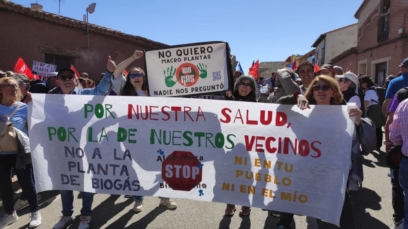 Protestas Moraña Stop Biometano./Plataforma La Moraña Stop Biometano
