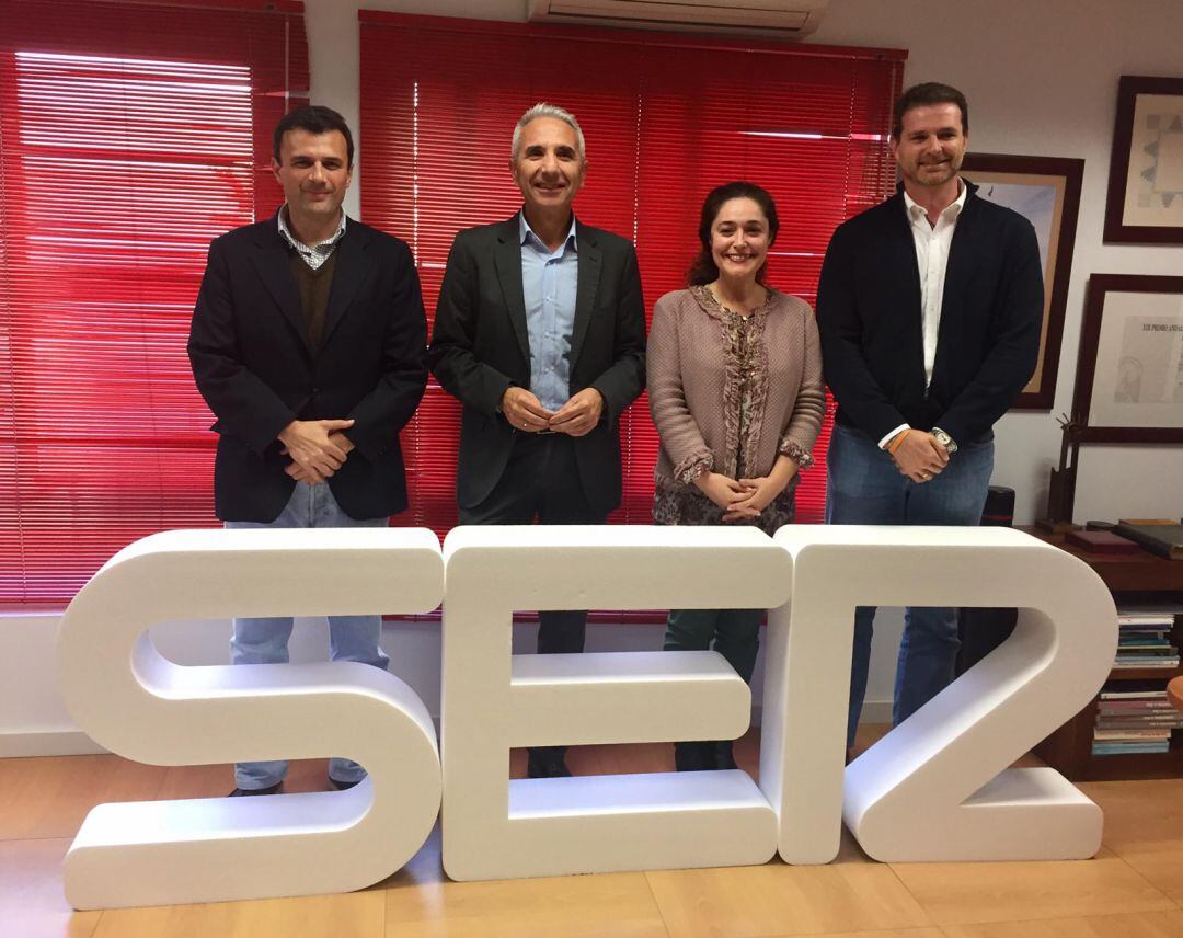 Bruno García, Miguel Ángel Vázquez, Inmaculada Nieto y Juan de Dios Sánchez, momentos antes de comenzar el debate