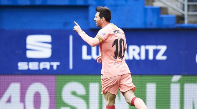 Messi, durante su partido contra el Eibar