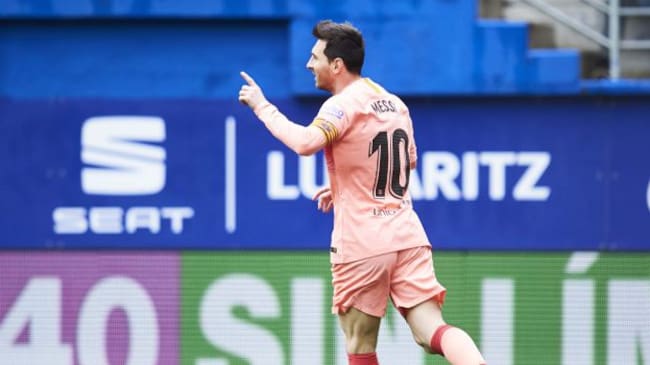 Messi, durante su partido contra el Eibar
