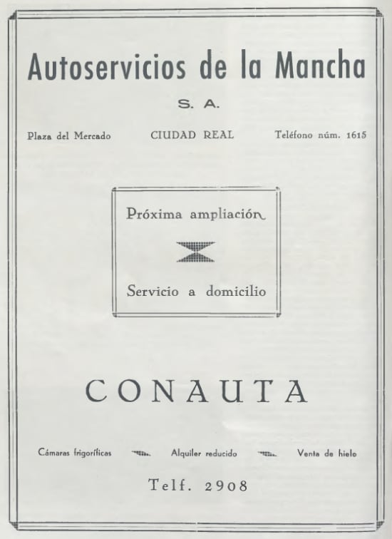 Publicidad de Autoservicios de la Mancha en el Boletín de Información Municipal en 1963