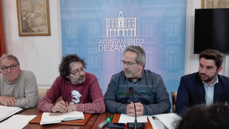 Christoph Strieder, Miguel Ángel Viñas, Francisco Guarido y Antidio Fagúndez en rueda de prensa