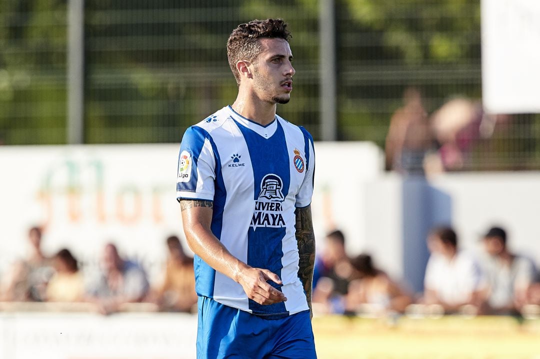 Mario Hermoso, este martes, durante un amistoso con el Espanyol