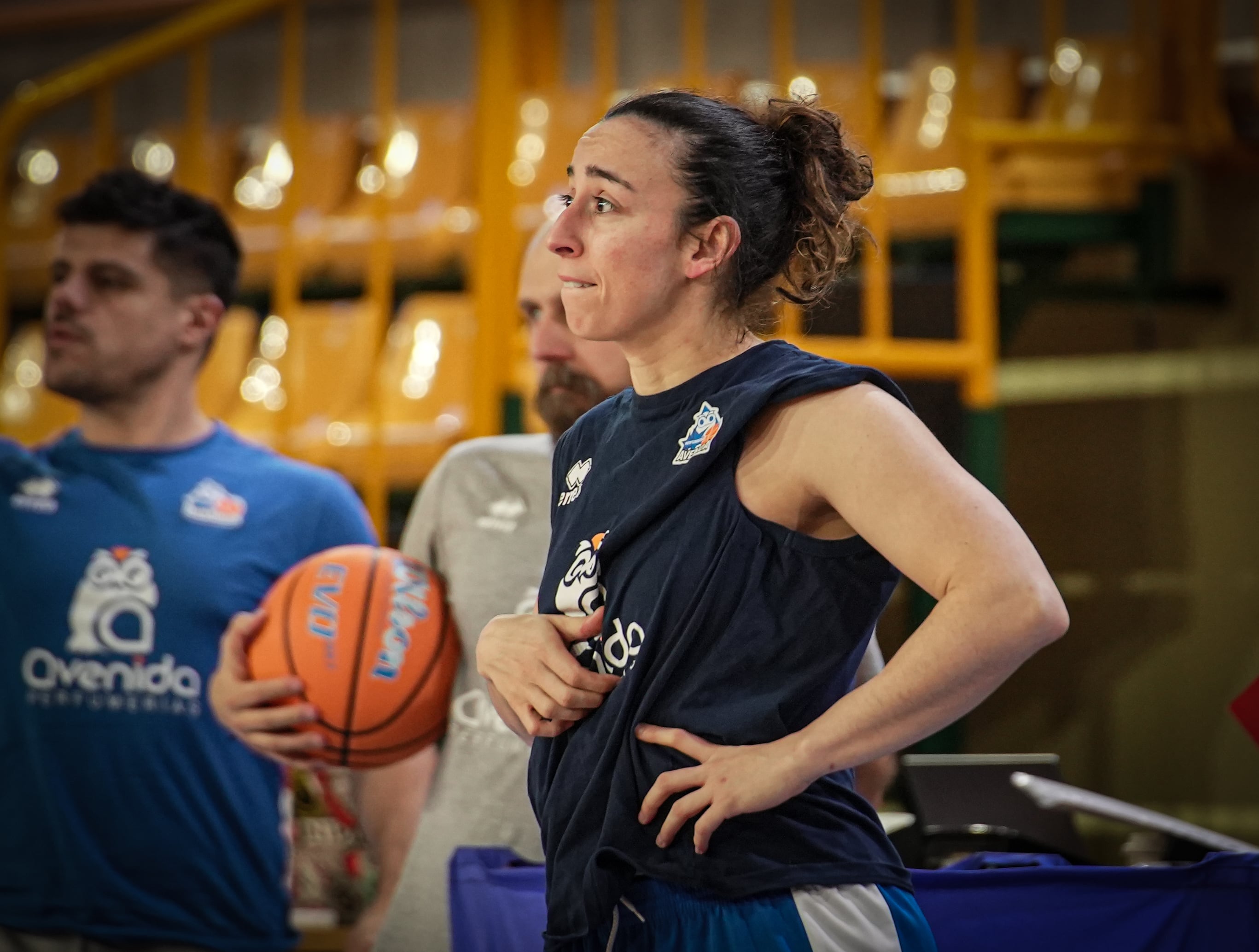 Silvia Domínguez, durante un entrenamiento en Würzburg/CB Avenida