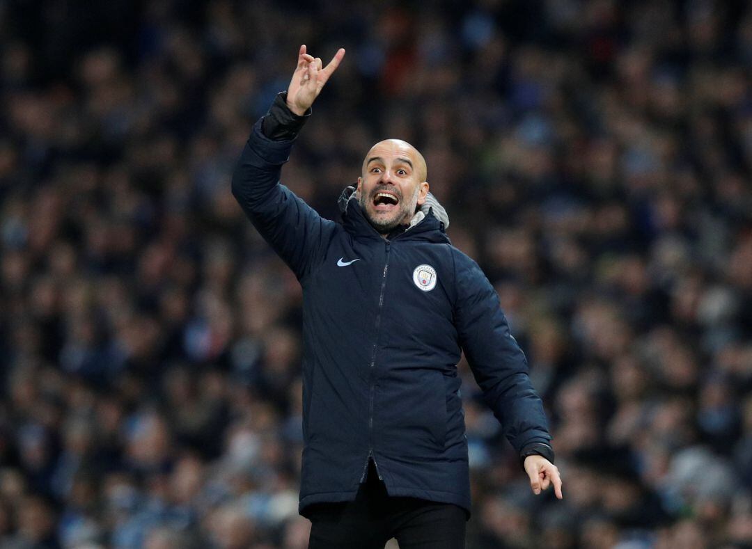 Pep Guardiola durante el encuentro liguero entre el Manchester City y el Liverpool.