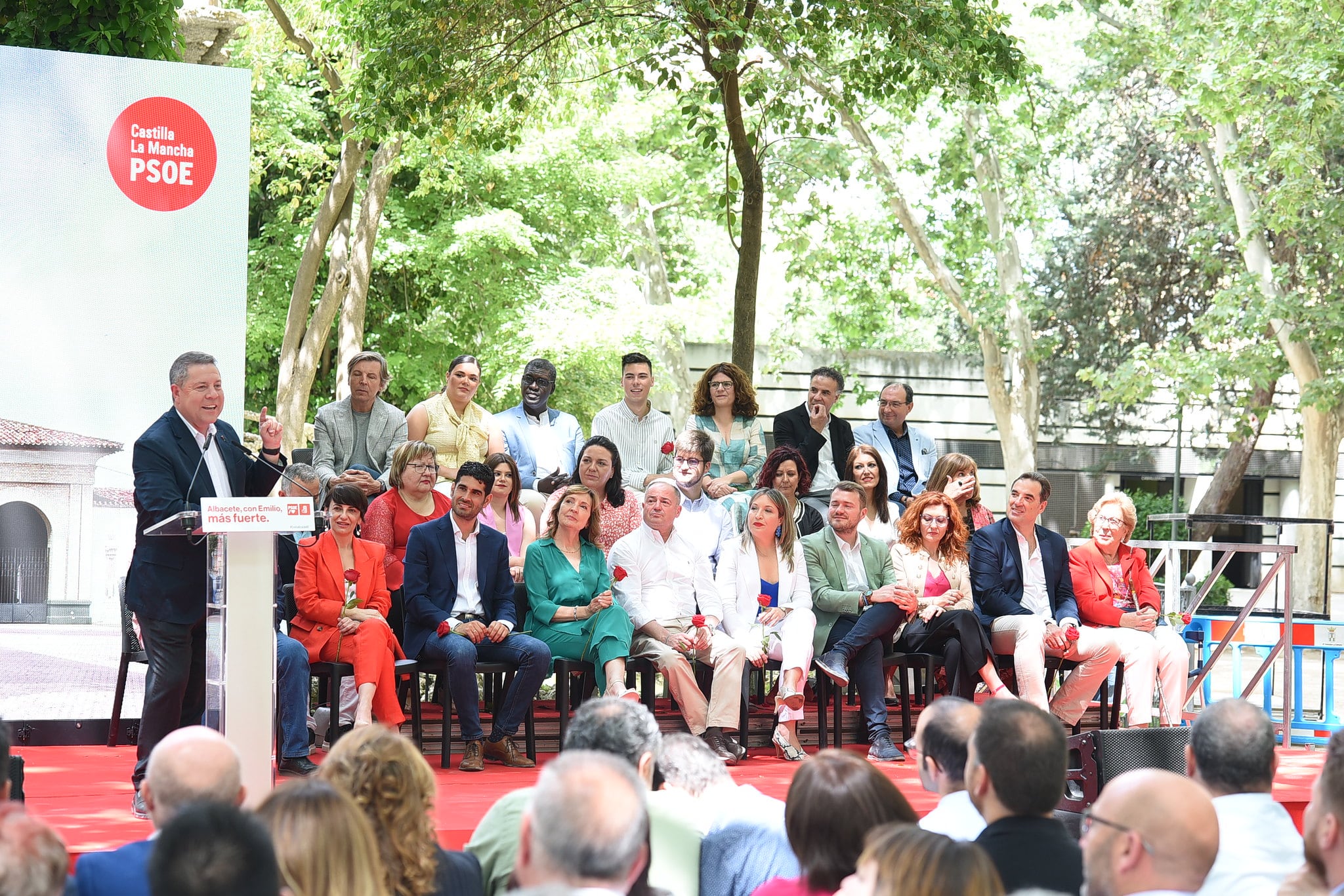 Emiliano García-Page en el acto de presentación de la candidatura de Emilio Sáez