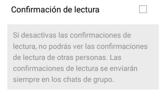 La nueva versión de WhatsApp permite desactivar la confirmación de lectura desde los ajustes de Privacidad