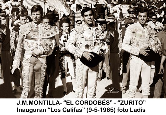 Zurito, El Cordobés y José María Montilla inauguran la Plaza de Toros de Córdoba el 9 de mayo de 1965
