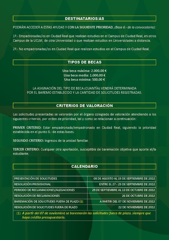 Más información sobre las becas universitarias.