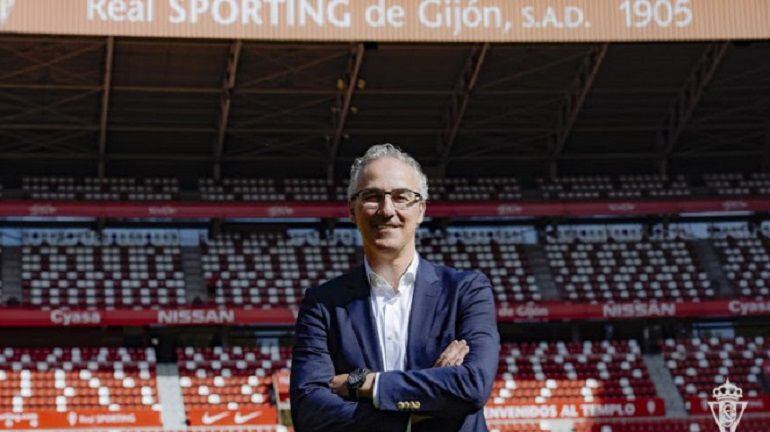 Miguel Torrecilla, el día de su presentación como director deportivo del Sporting.