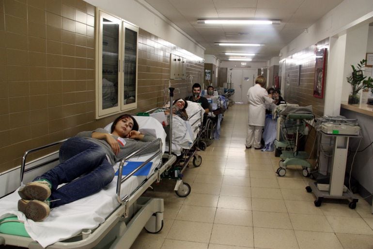 Imatge d'arxiu d'un simulacre al servei d'urgències del Trueta