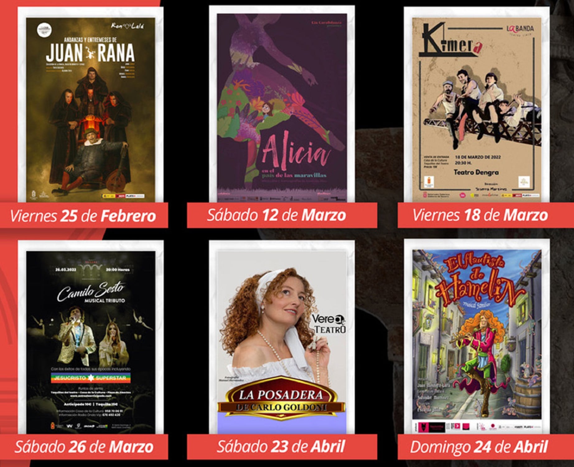 Cartel de la programación del Teatro Dengra de Baza