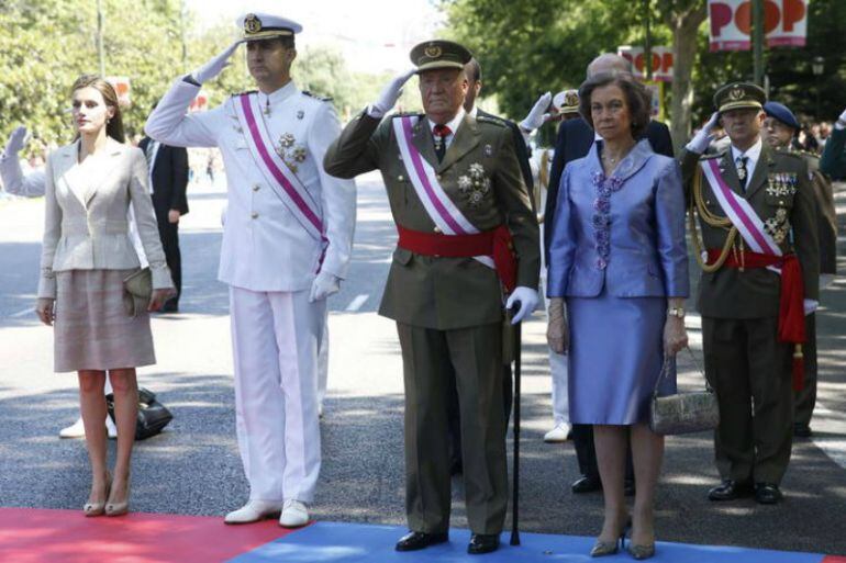 Imagen del rey Juan Carlos el 8 de junio de 2014 en el último acto del Día de las Fuerzas Armadas