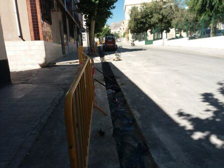 Trabajos en la calle Luis Carvajal