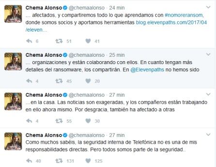 Perfil de Twitter de Chema Alonso, jefe de seguridad informática de Telefónica