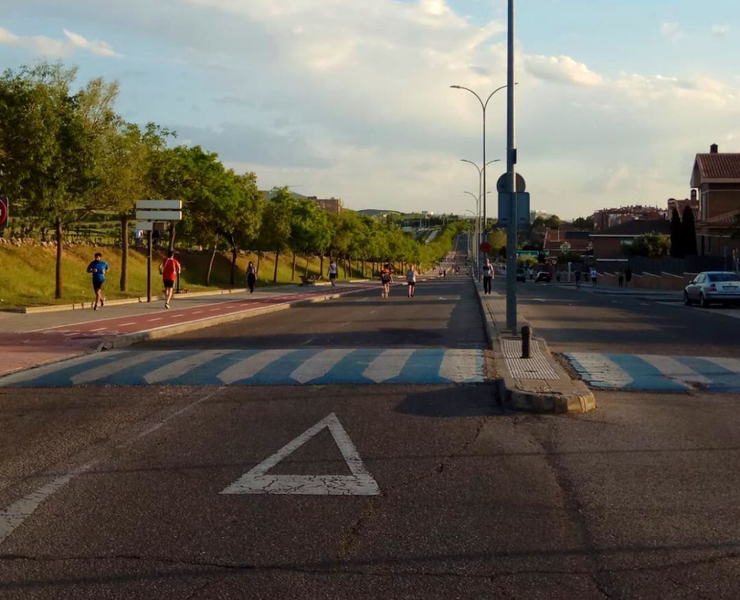 Practicando deporte por calles de Guadalajara