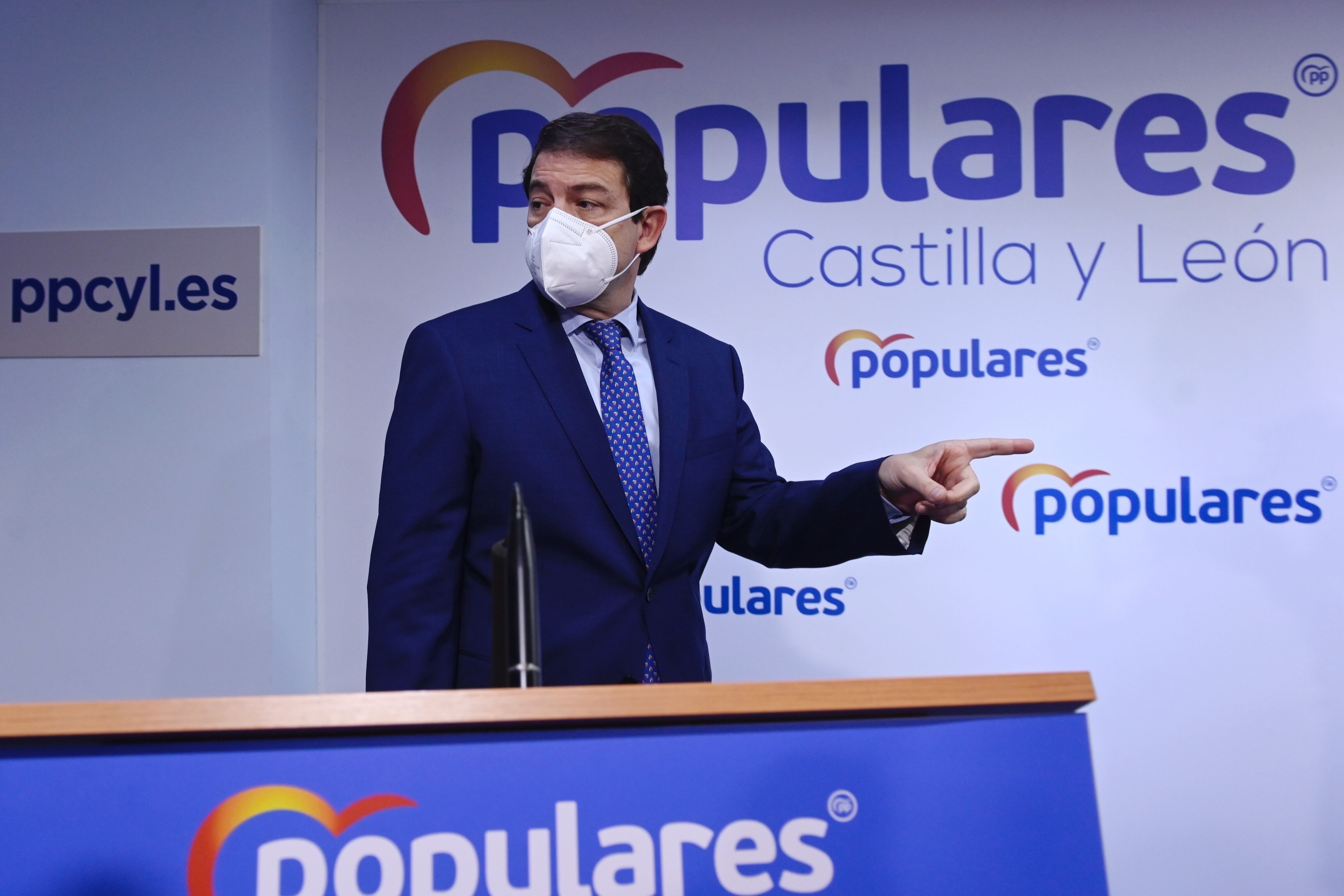 El candidato del Partido Popular a la presidencia de la Junta de Castilla y León, Alfonso Fernández Mañueco ofrece una rueda de prensa este jueves para informar sobre la situación política tras las elecciones autonómicas del 13 de febrero.