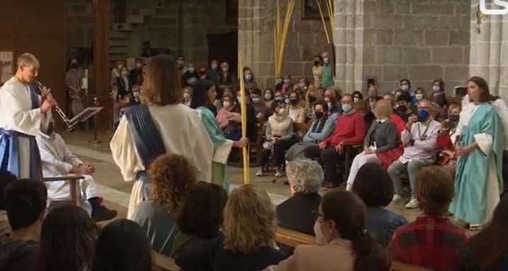 Momento de la representación de la Visitatio Sepulchri del pasado año.