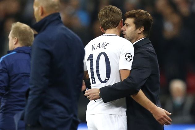 Pochettino y Kane en un partido de Champions la pasada temporada en Wembley