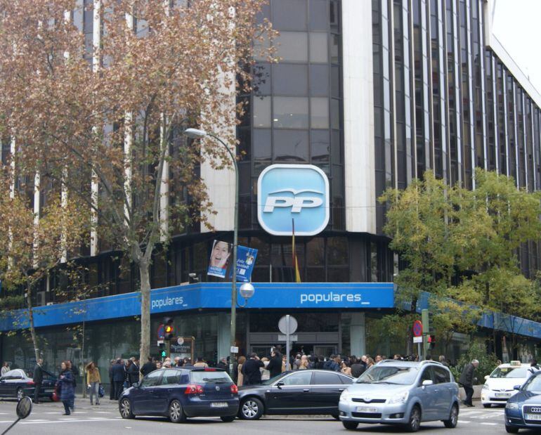 La sede central del PP en la madrileña calle Génova.