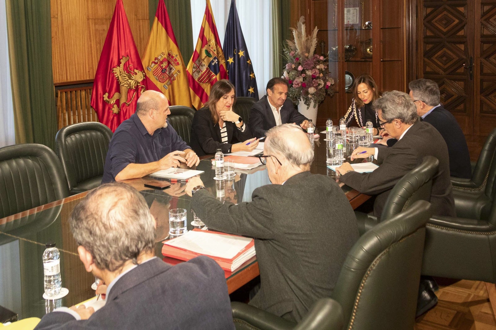 Imagen de la junta de portavoces extraordinaria para dar más detalles sobre la nueva Romareda