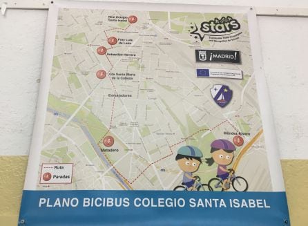 Plano Bicibus de el Colegio Santa Isabel - La Asunción