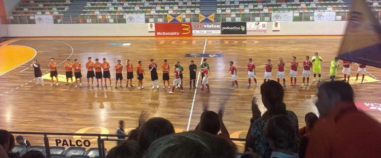 Imagen de un pasado Toledo-Bargas en el Pabellón Javier Lozano que volverá a acoger fútbol sala de categoría nacional