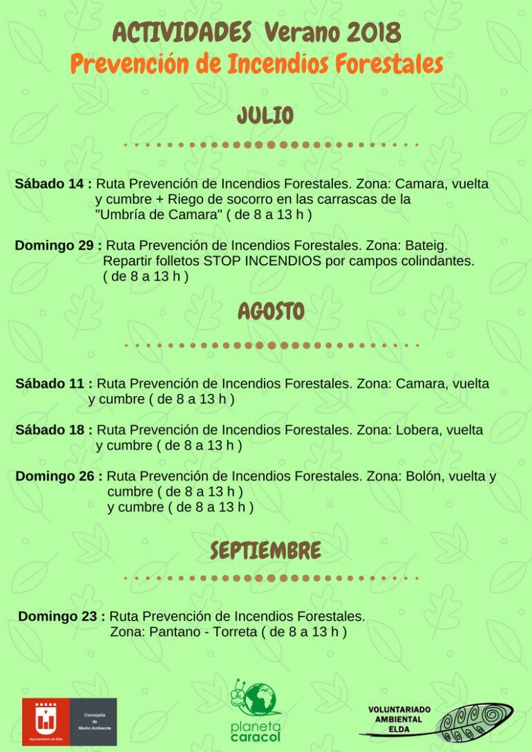 Actividades del voluntariado para 2018 