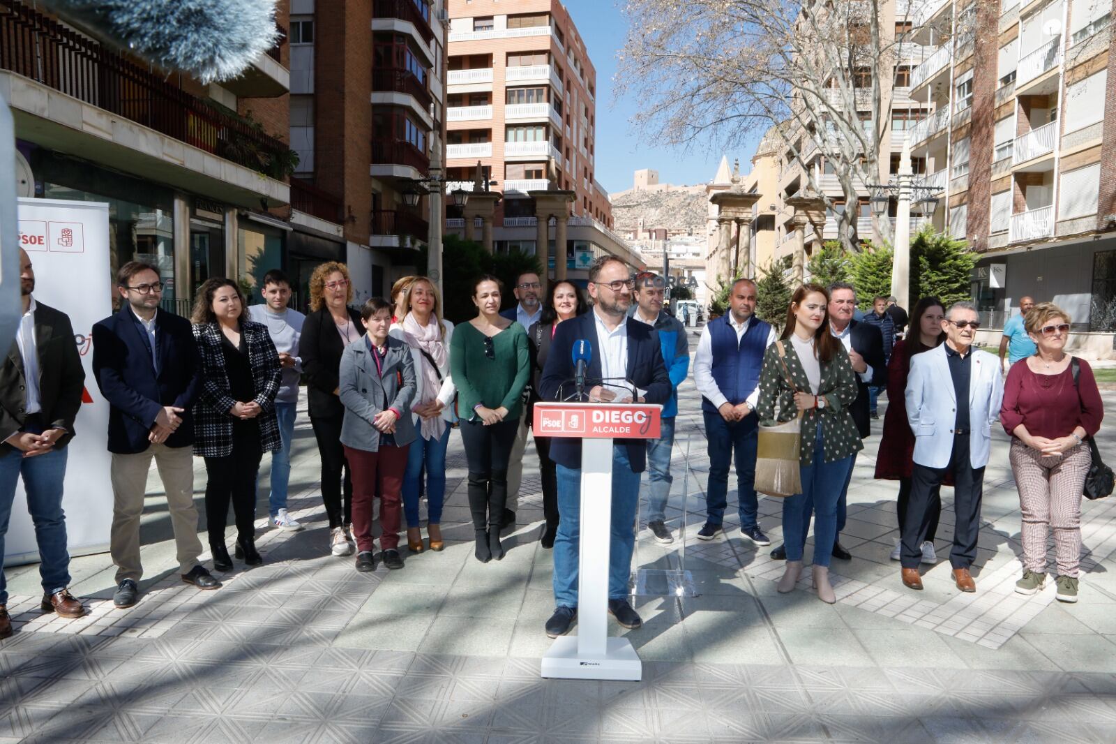 Diego José Mateos, secretario general del PSOE y candidato a la alcaldía presenta su campaña electoral