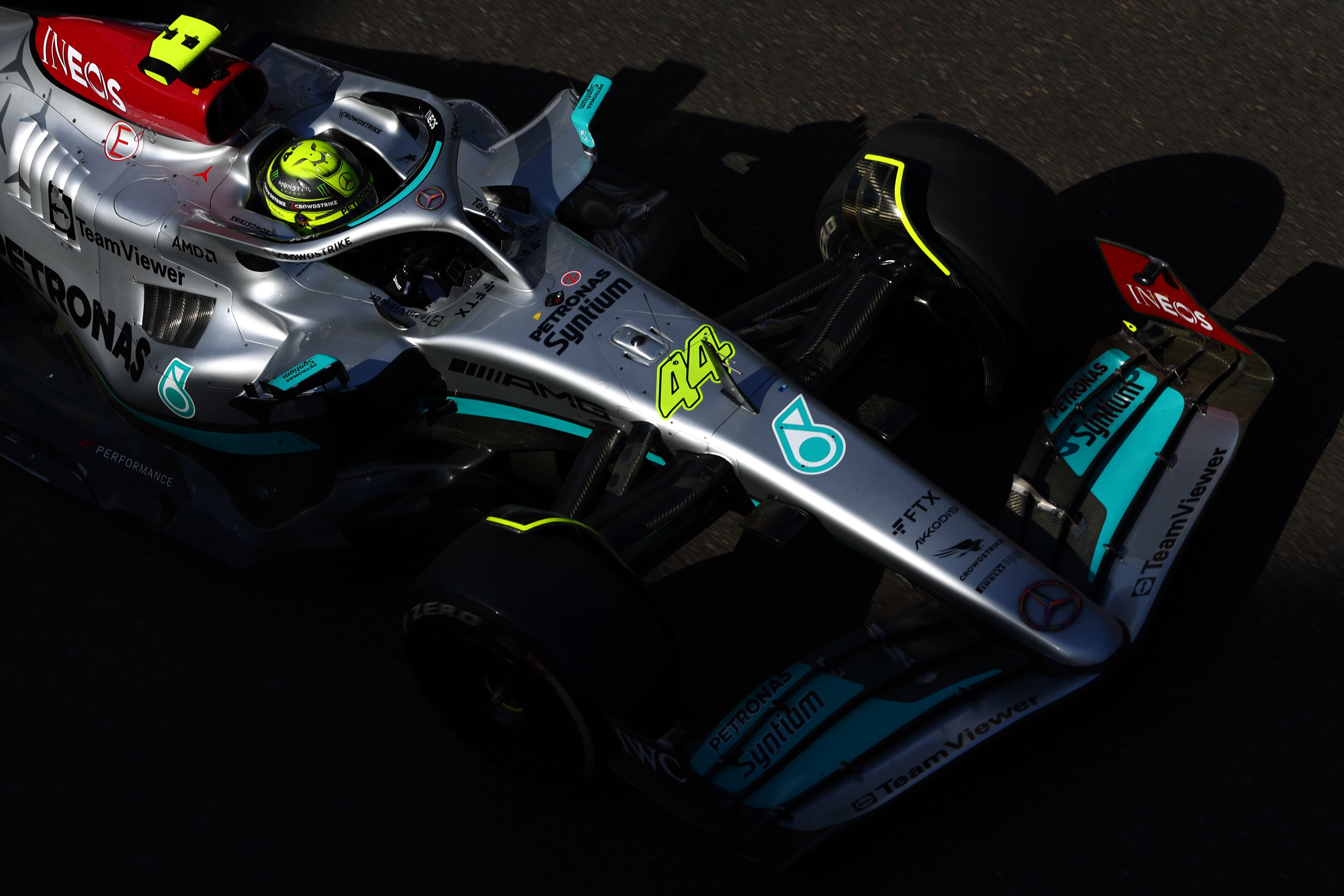 Lewis Hamilton, durante el GP de Azerbaijan, de los más afectados con el 'porpoising'