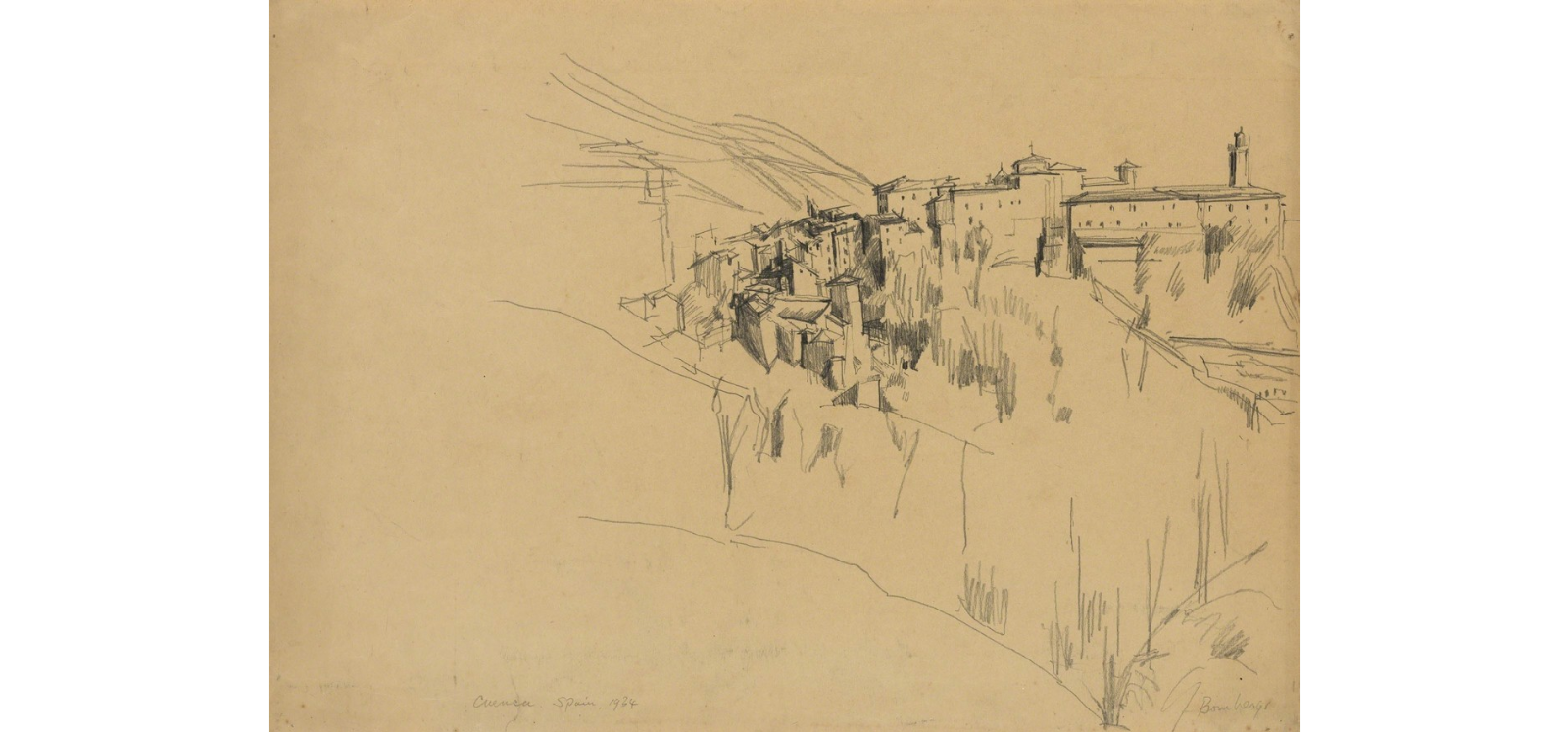 Dibujo &#039;Cuenca&#039;, 1934, lapiz sobre papel de David Bomberg.