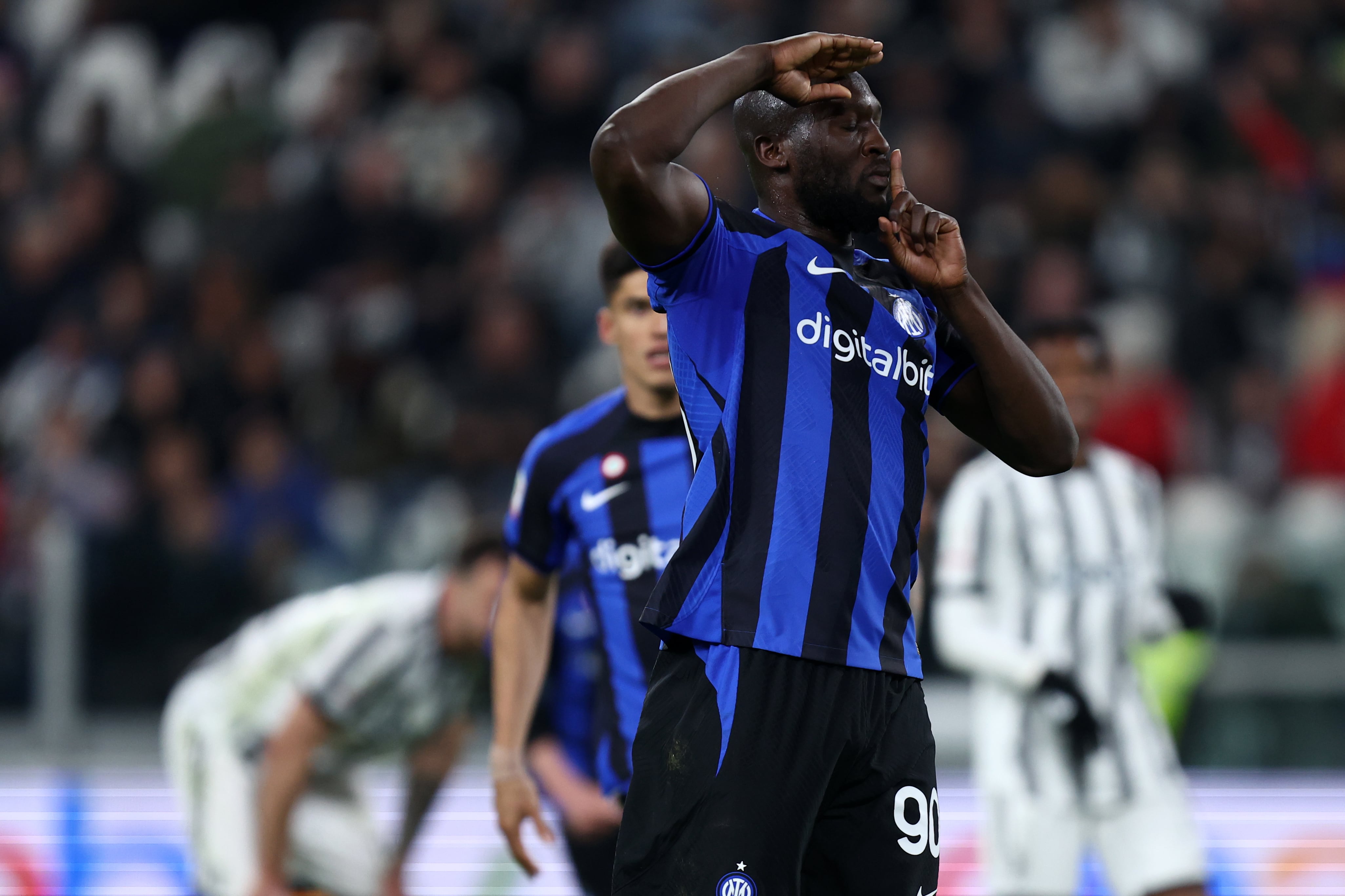 Romelu Lukaku celebra su gol contra la Juventus