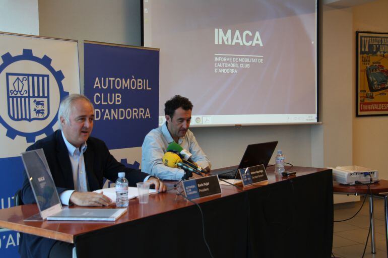 Enric Pujal i Toti Sasplugas presenten l'Informe de Mobilitat de l'Automòbil Club d'Andorra