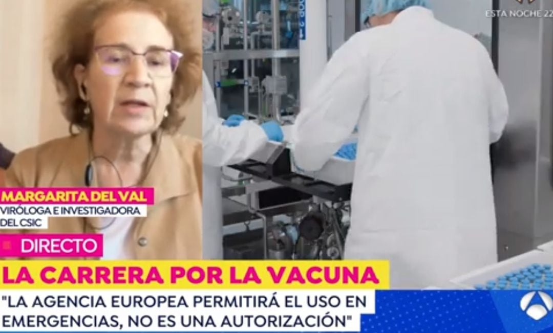 La viróloga Margarita del Val habla sobre los efectos secundarios de la vacuna contra el COVID-19.