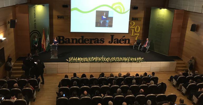 Acto de entrega de las Banderas de Andalucía en febrero de 2017.