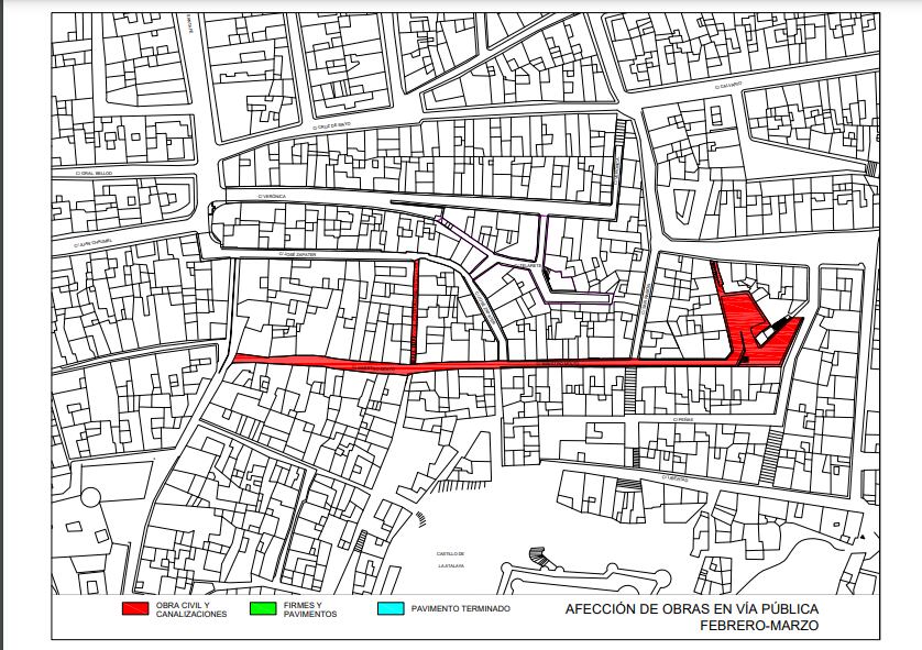Plano de la zona en obras