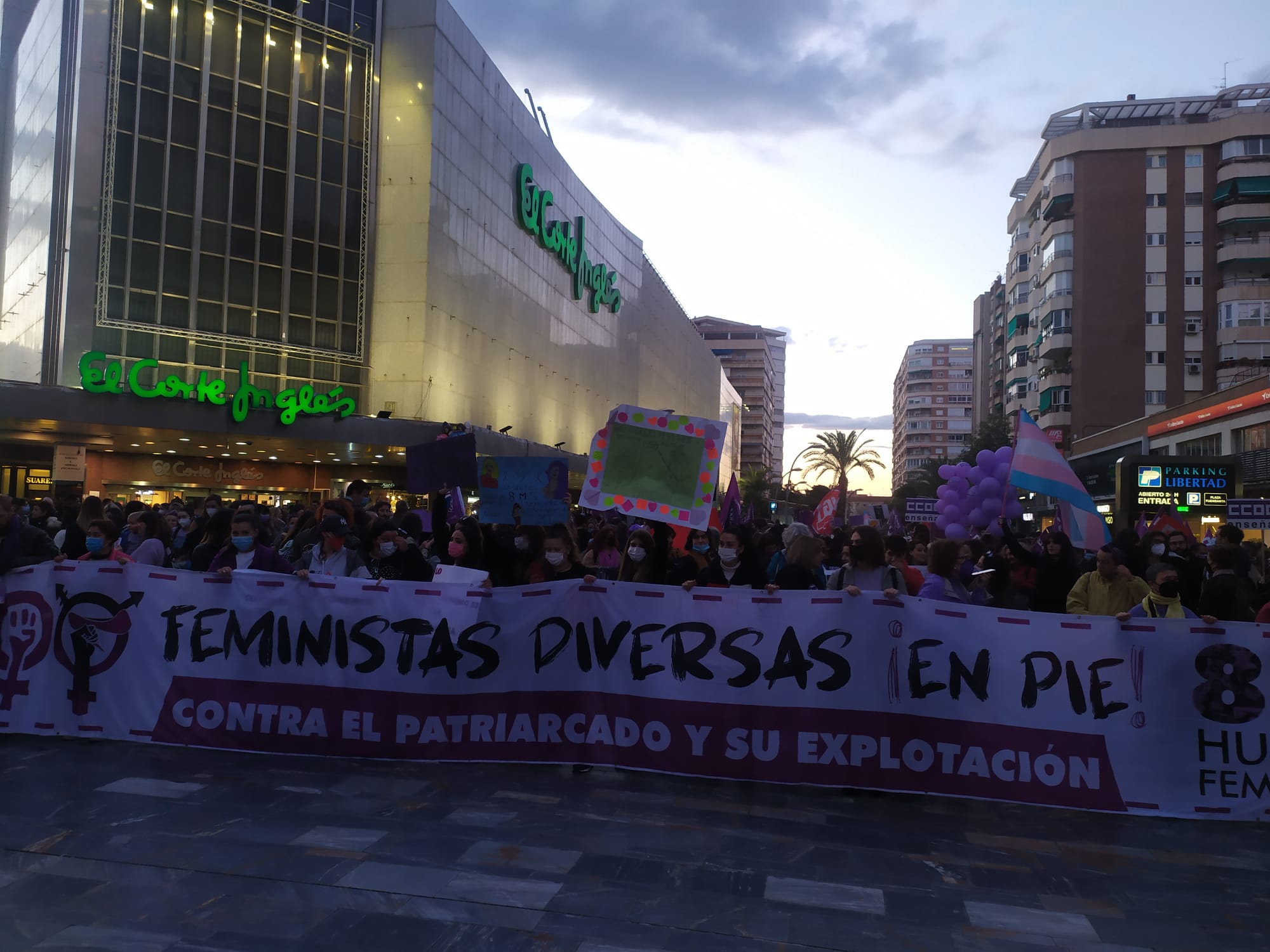 Marcha del 8M de 2022 en la ciudad de Murcia