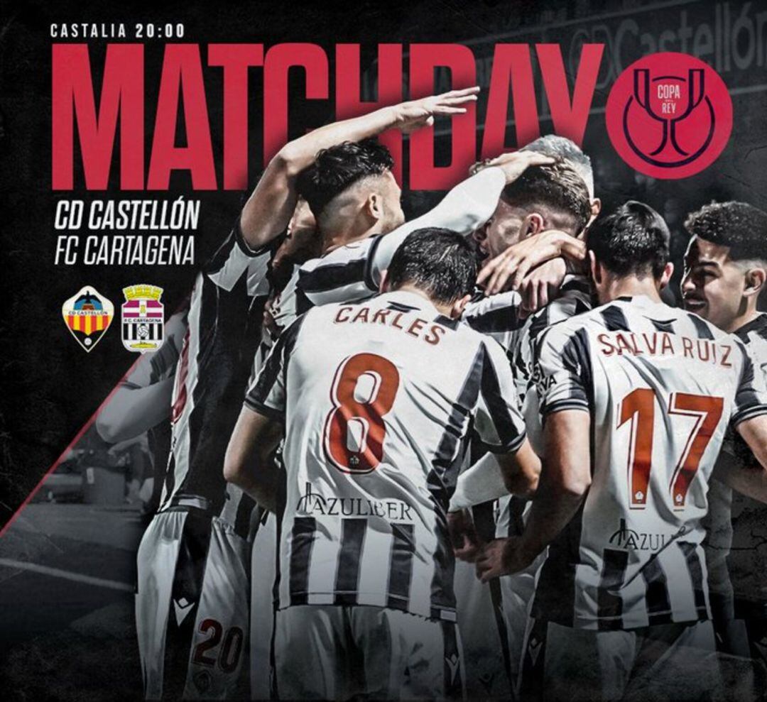 Cartel anunciador del partido de Copa