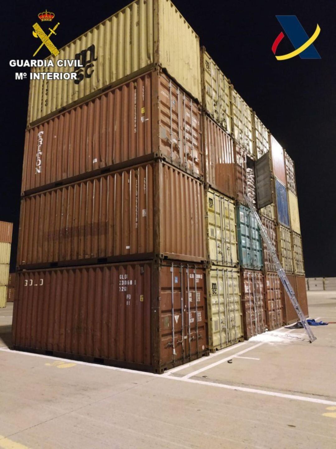 Contenedores en los que se encontró la droga