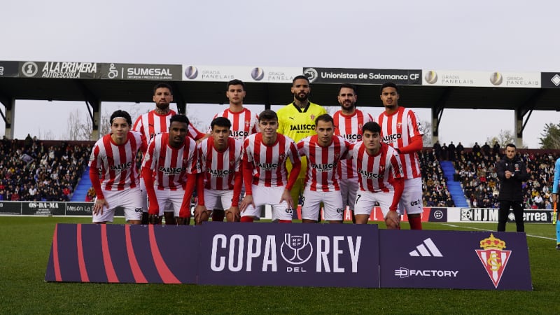 Once inicial del Sporting ante Unionistas de Salamanca.