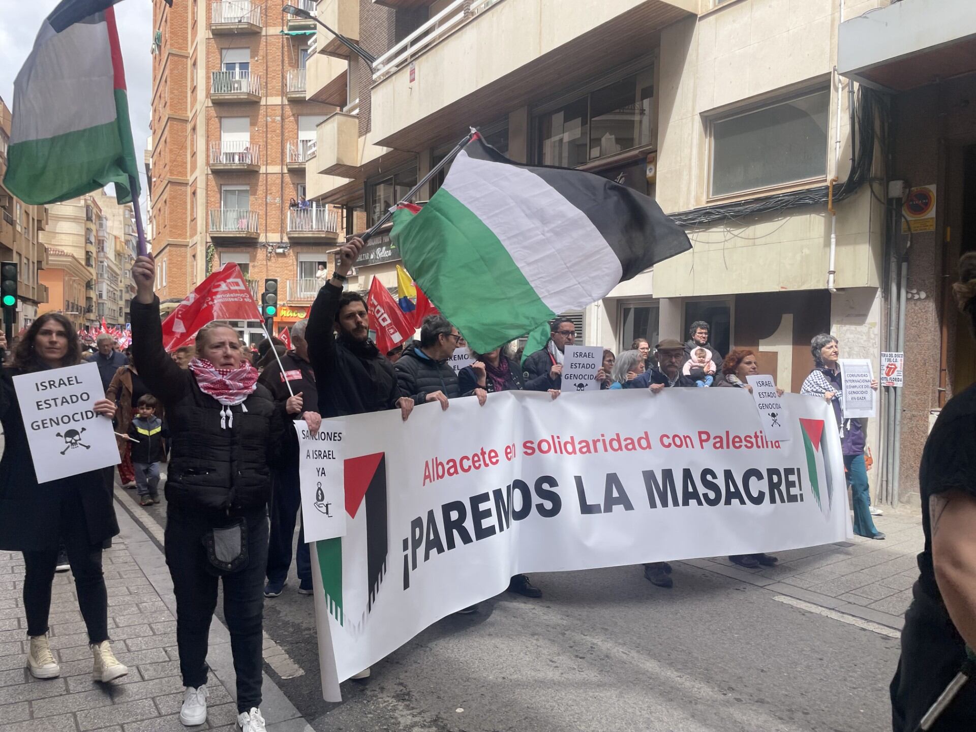 Manifestación en Albacete por el Día Internacional de los Trabajadores.