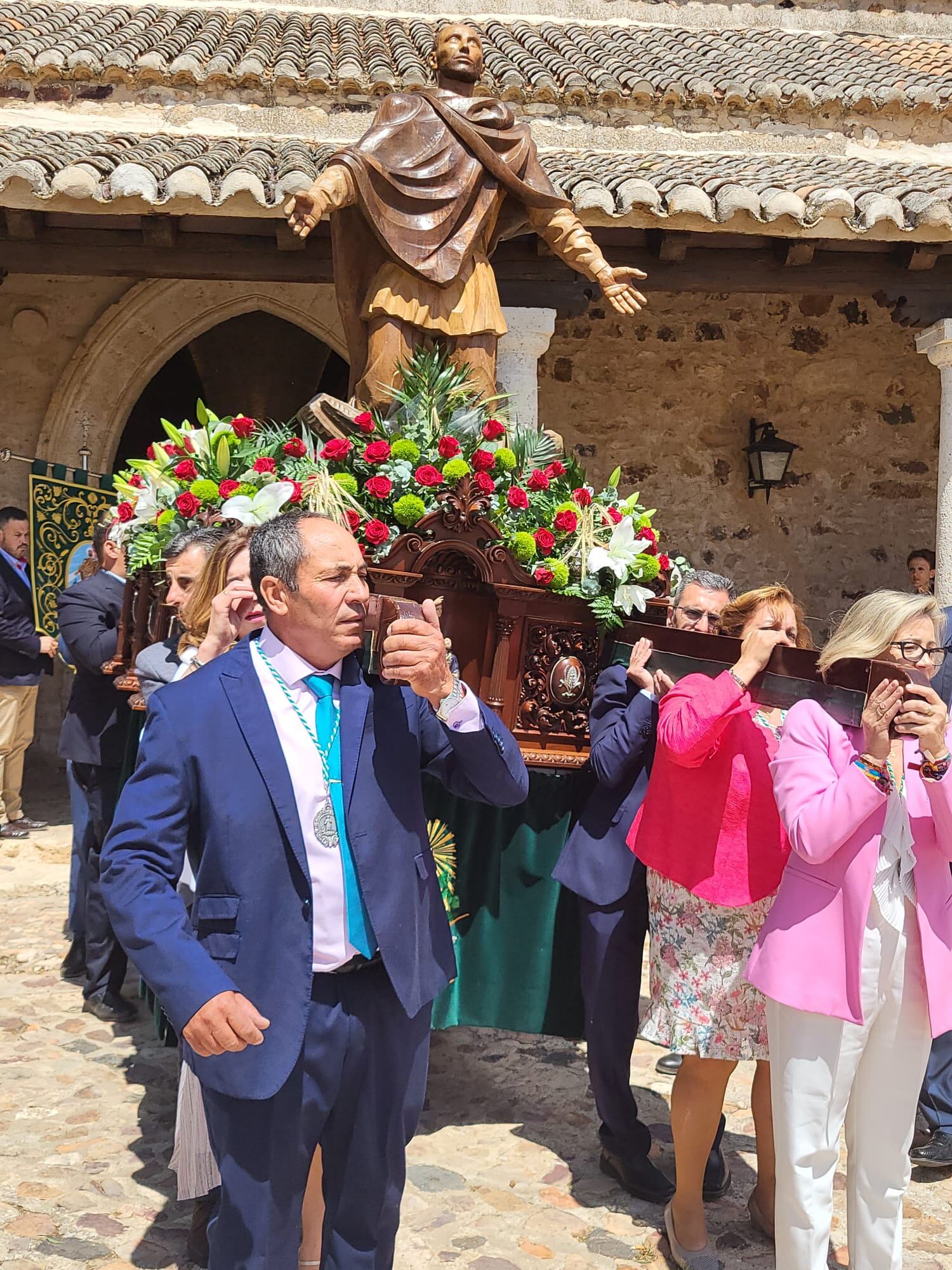 San Isidro durante la procesión en la ermita de Alarcos