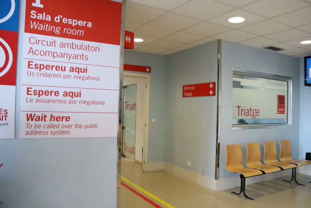 La sala d'espera d'Urgències on es va fer el triatge de la pacient