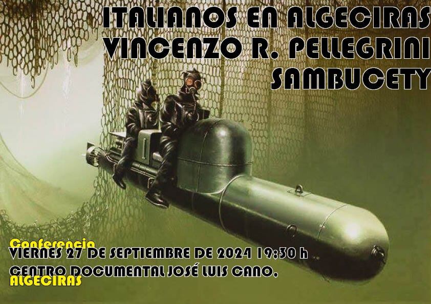 Cartel anunciador de la conferencia Italianos en Algeciras.