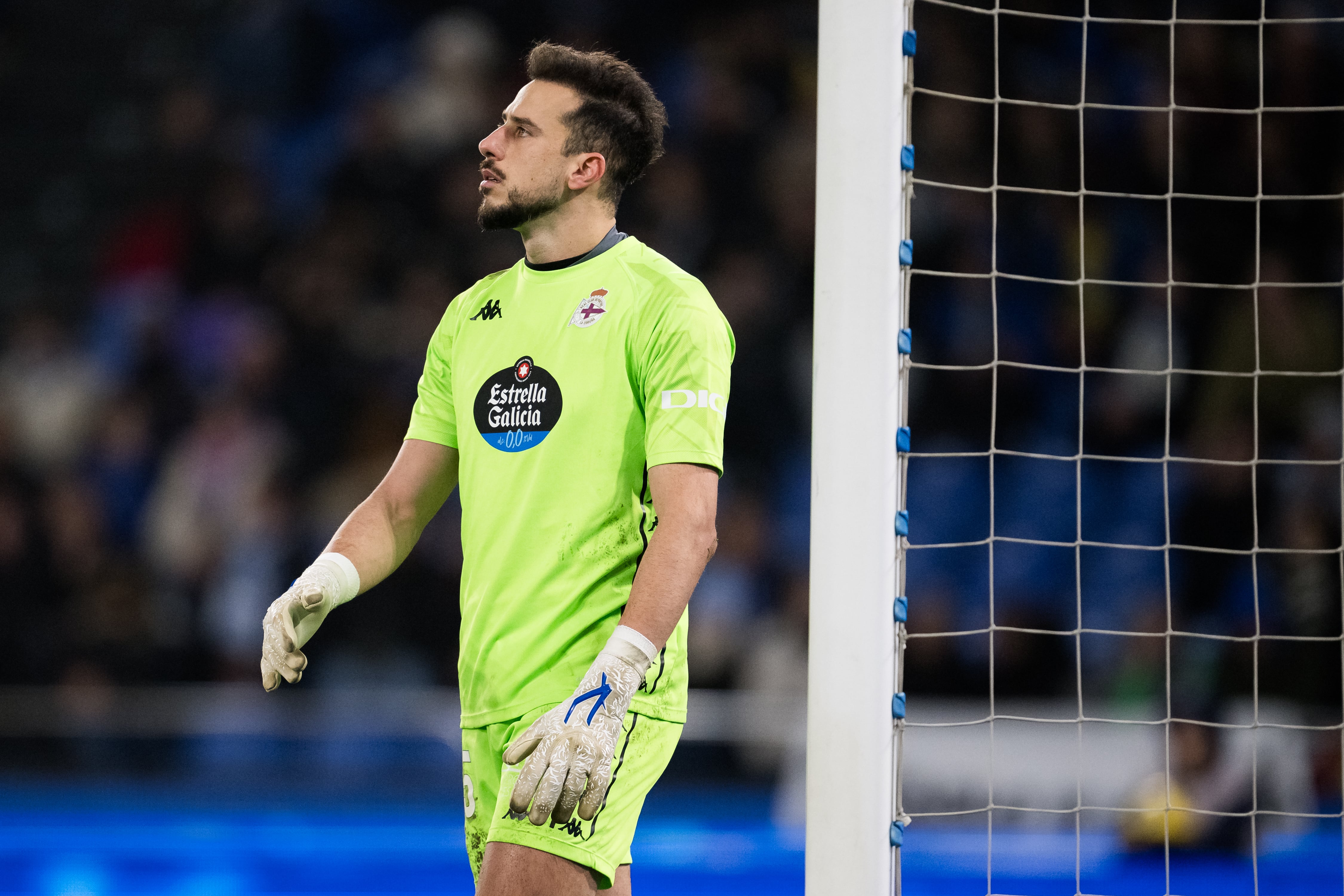 LA CORUNA, SPAIN - DECEMBER 22: Helton Leite of RC Deportivo de La Coruña looks on during the Liga Hypermotion match between RC Deportivo de La Coruña and CD Mirandés at Abanca Riazor Stadium on December 22, 2024 in La Coruna, Spain. (Photo by Bruno Penas/Quality Sport Images/Getty Images)