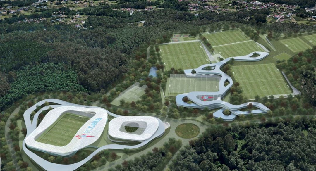 Proyecto de ciudad deportiva del Celta en Mos de Irisarri y Piñera. 