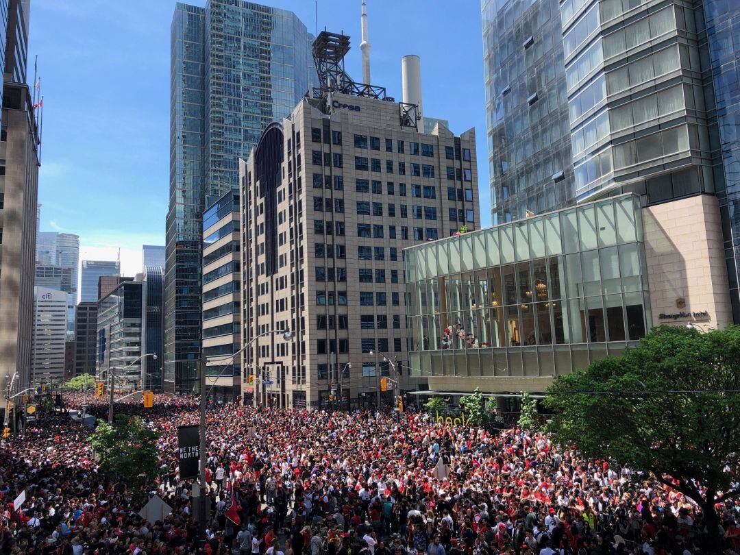 Imagen de la celebración del título de la NBA de los Toronto Raptors